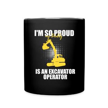 Baggerführer für Bagger und Sandbagger - Tasse einfarbig - Schwarz - Vorne