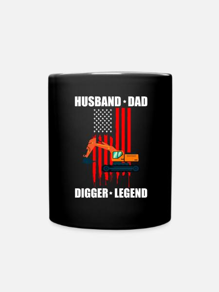 Bagger Design für Baggerfahrer - Tasse einfarbig - Schwarz