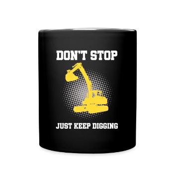 Baggerführer für Bagger und Sandbagger - Tasse einfarbig - Schwarz - Vorne