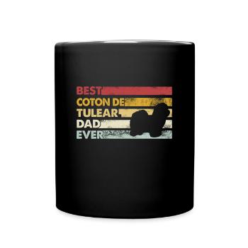 Meilleur père de tous les temps: Coton de Tuléar - Mug uni - noir - Devant