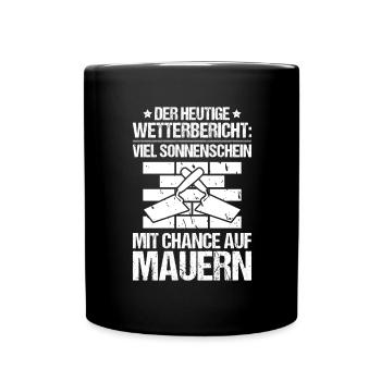 Maurer Maurermeister Mauerwerk Bricklayer Mason - Tasse einfarbig - Schwarz - Vorne