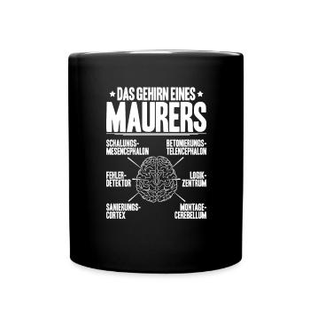 Maurer Maurermeister Mauerwerk Bricklayer Mason - Tasse einfarbig - Schwarz - Vorne