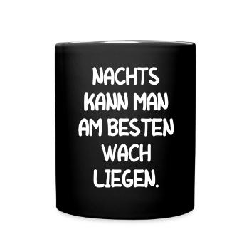 Müde Schlaflos Wach Bleiben Mitarbeiter Geschenk - Tasse einfarbig - Schwarz - Vorne
