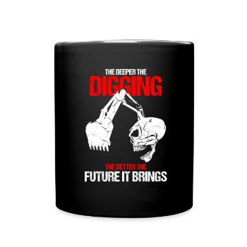 Baggerführer für Bagger und Sandbagger - Tasse einfarbig - Schwarz - Vorne