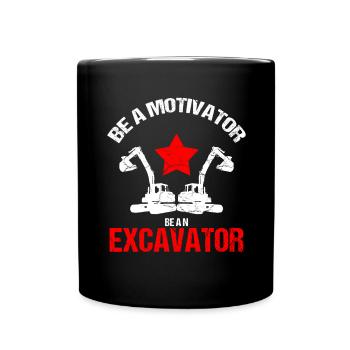 Excavator design for excavator operators - Full Colour Mug - black - Front