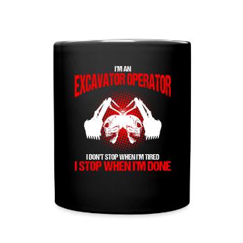 Conception des opérateurs d’équipement lourd et des opérateurs d’excavatrices - Mug uni - noir - Devant