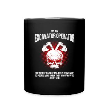 operator and heavy machinery operator - Full Colour Mug - black - Front