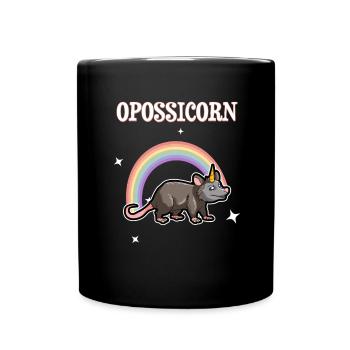 Possum design for opossum lovers and possum - Full Colour Mug - black - Front