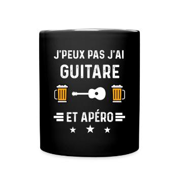 j'peux pas j'ai guitare et apéro - Mug uni - noir - Devant