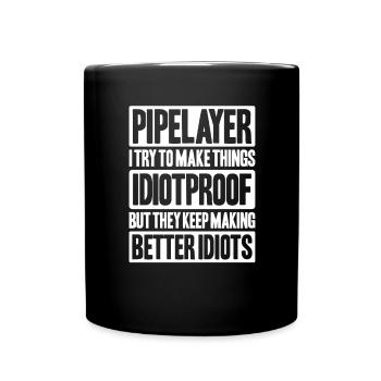 Constructeur de pipelines Construction de pipelines Pipelayer - Mug uni - noir - Devant