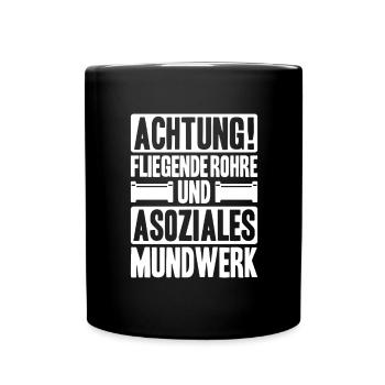 Rohrleitungsbauer Rohrleitungsbau Pipelayer - Tasse einfarbig - Schwarz - Vorne