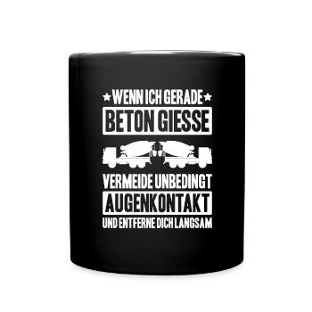 Betonbauer Stahlbetonbauer Concrete Worker - Tasse einfarbig - Schwarz - Vorne