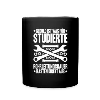 Rohrleitungsbauer Rohrleitungsbau Pipelayer - Tasse einfarbig - Schwarz - Vorne