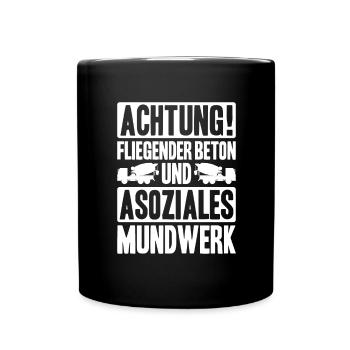 Betonbauer Stahlbetonbauer Concrete Worker - Tasse einfarbig - Schwarz - Vorne