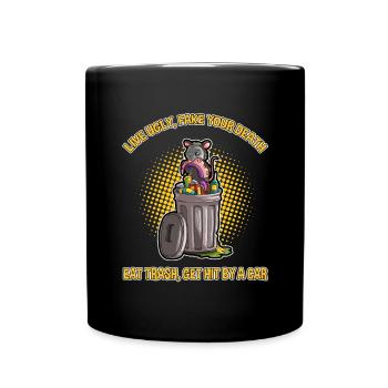 Possum design for opossum lovers and possum - Full Colour Mug - black - Front