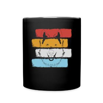 White Shepherd Shepherd Dogs - Full Colour Mug - black - Front