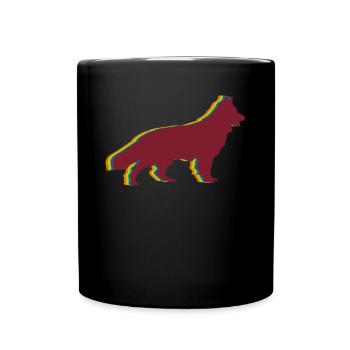 Shepherd Dogs Retro White Shepherd Dog - Full Colour Mug - black - Front