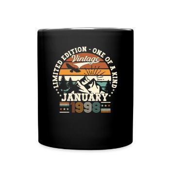 Né le 25 janvier 1998 Homme cadeau - Mug uni - noir - Devant