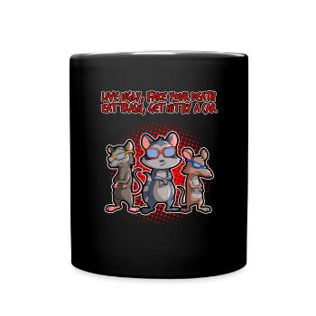 Opossum Design für Possum Fans und Opossum Fans - Tasse einfarbig - Schwarz - Vorne