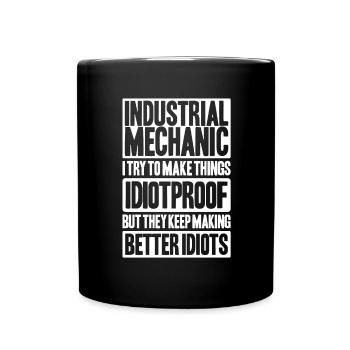 Industriemechaniker Industrial Mechanic - Tasse einfarbig - Schwarz - Vorne