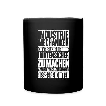 Industriemechaniker Industrial Mechanic - Tasse einfarbig - Schwarz - Vorne