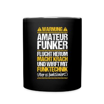 Amateurfunker Amateurfunk Radio Ham Amateur Radio - Tasse einfarbig - Schwarz - Vorne