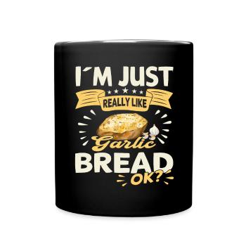 drôle, j’aime juste le pain à l’ail OK - Mug uni - noir - Devant