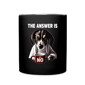 La réponse est non. Grincheux Chien drôle - Mug uni - noir - Devant