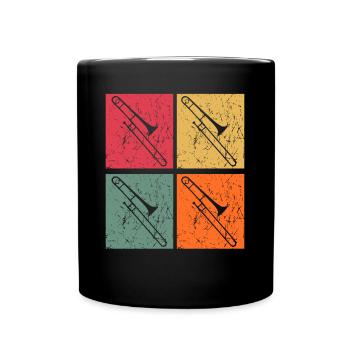Trombone Trombonist retro Trombones - Full Colour Mug - black - Front