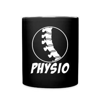 Physio Wirbelsäule Physiotherapeut - Tasse einfarbig - Schwarz - Vorne