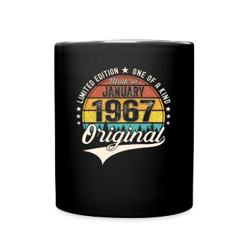 Né en 1967 Janvier 56e anniversaire Homme cadeau - Mug uni - noir - Devant