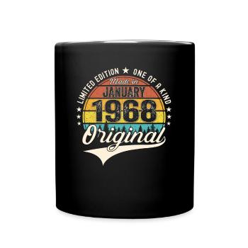 Born 1968 January 55th birthday Gift man - Full Colour Mug - black - Front