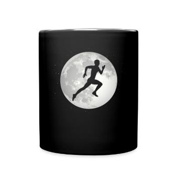 Pleine Lune - Course à pied - - Mug uni - noir - Devant