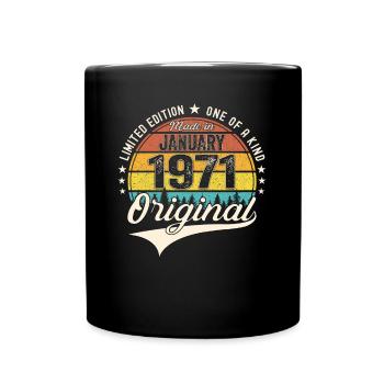 Né en 1971 Janvier 52ème anniversaire Homme cadeau - Mug uni - noir - Devant