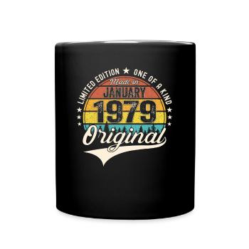 Born 1979 January 44th birthday Gift man - Full Colour Mug - black - Front