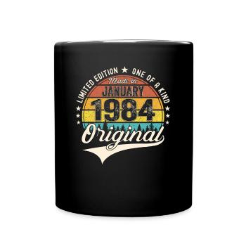 Born 1984 January 39th birthday Gift man - Full Colour Mug - black - Front