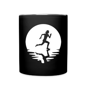 Cercle et réflexion - Course à pied féminine - - Mug uni - noir - Devant