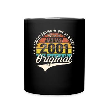Year 2001 January 22nd birthday Gift man - Full Colour Mug - black - Front
