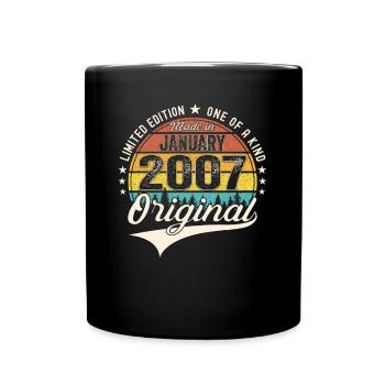 Year 2007 January 16th birthday gift man - Full Colour Mug - black - Front