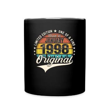 Né le 25 janvier 1998 Homme cadeau - Mug uni - noir - Devant