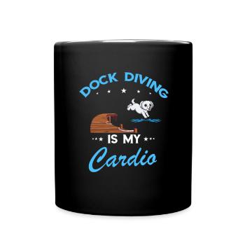 Dock Diving Design für Dog Jumping und Dock Dog - Tasse einfarbig - Schwarz - Vorne