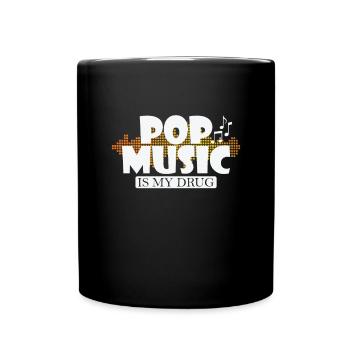 Pop Music is my Drug R'n'B Singer Stars - Full Colour Mug - black - Front