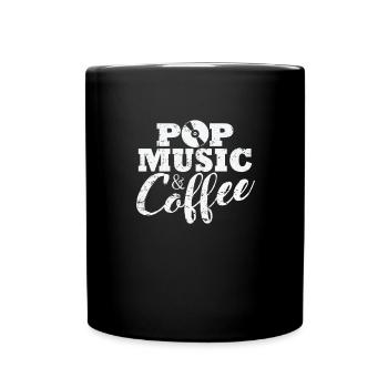 Pop Music and Coffee Sänger Stars - Tasse einfarbig - Schwarz - Vorne