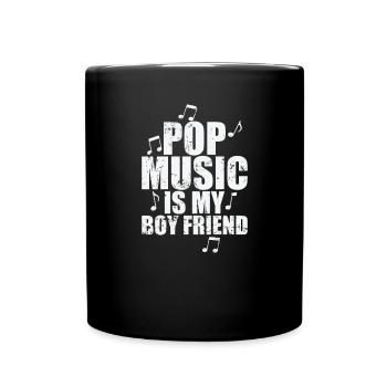 Pop Music is my Boyfriend Sänger Stars - Tasse einfarbig - Schwarz - Vorne