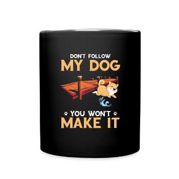 Dock Diving Design für Dog Jumping und Dock Dog - Tasse einfarbig - Schwarz - Vorne