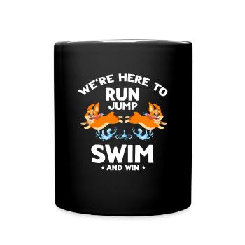 Water sports for dogs and dog water sports - Full Colour Mug - black - Front