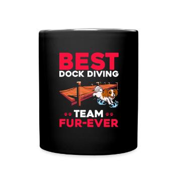 Dock Diving Design für Dog Jumping und Dock Dog - Tasse einfarbig - Schwarz - Vorne
