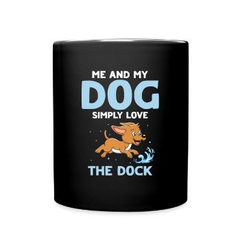 Dock Diving Design für Dog Jumping und Dock Dog - Tasse einfarbig - Schwarz - Vorne