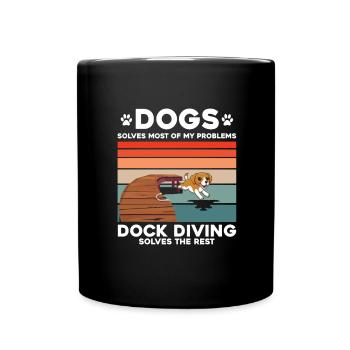Water sports for dogs and dog water sports - Full Colour Mug - black - Front