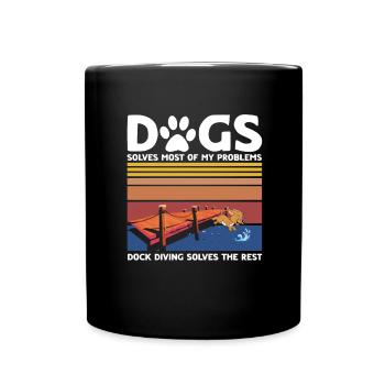 Dock Diving Design für Dog Jumping und Dock Dog - Tasse einfarbig - Schwarz - Vorne